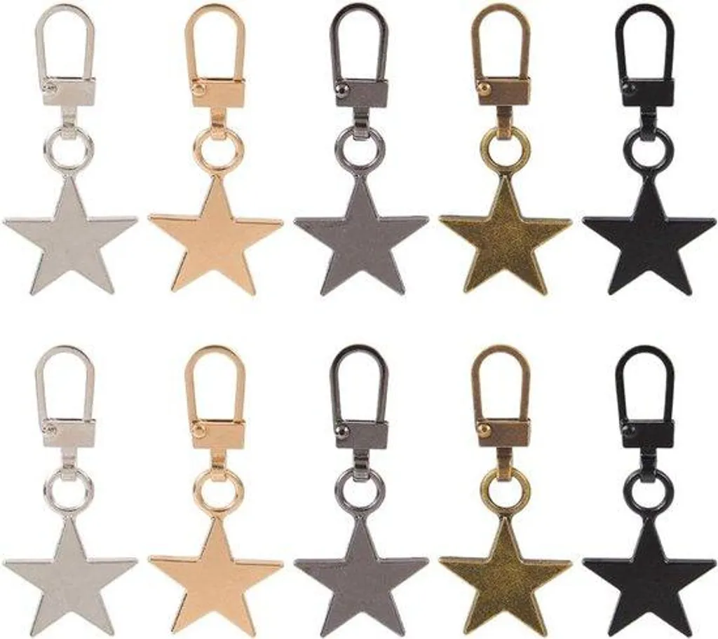 Fermoirs étoiles colorés pour maroquinerie et accessoires - 10 unités