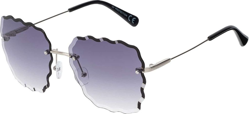 Damen Sonnenbrille Eckige Form 80er Modern Urlaub Sommer Strand 30563 Lila-Weiß