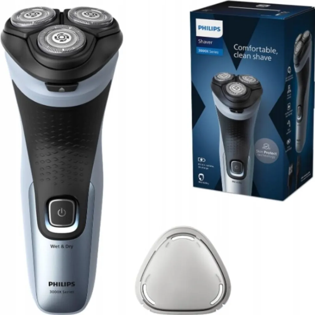 Rasoir Électrique Philips Series 3000X Noir Rechargeable et Étanche 4D