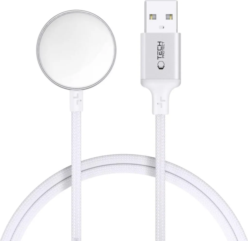 Cavo Ricarica Magnetico Apple Watch Tech-Protect Mc02 1m USB-A Bianco