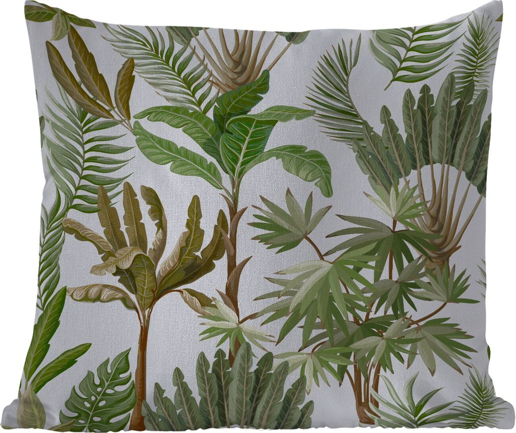MuchoWow Outdoor Kissen - Dschungel - Palme - Bananenstaude - Kinder - Natur - Pflanzen - 50x50 cm - Wetterfest - Lounge Kissen - Komfortabel - K...