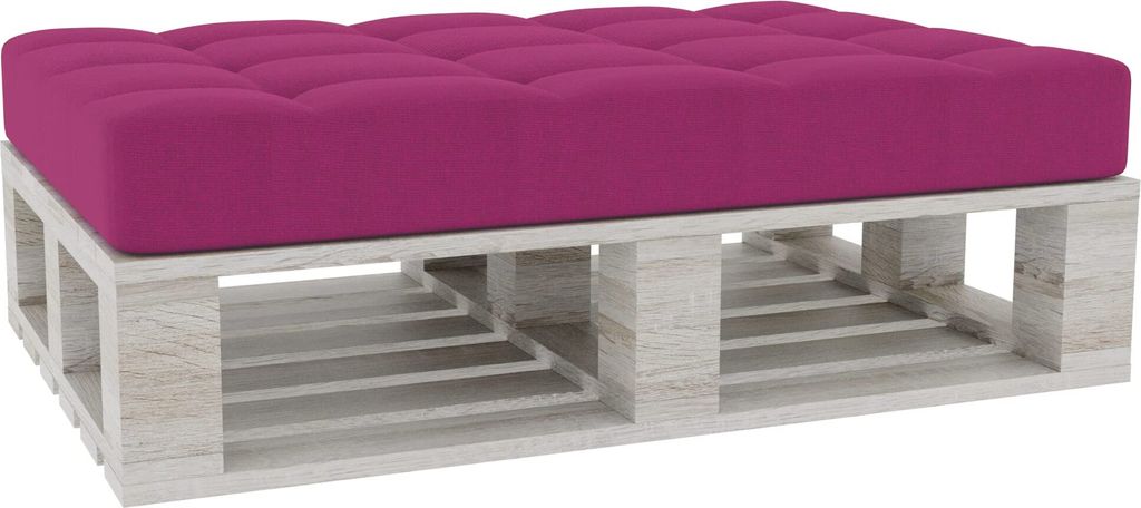 Palettenkissen, Palettenauflagen Sitzkissen Rückenlehne Gesteppt PFG (Sitzkissen 120x60, Rosa)