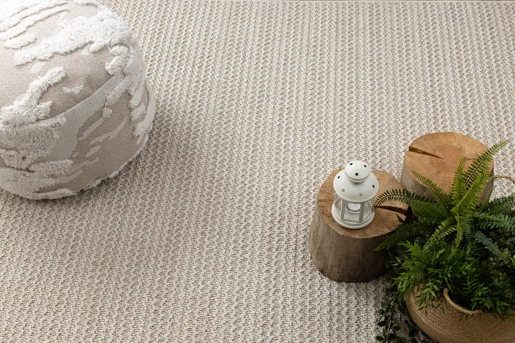 Tapis Texture Bouclée Beige JERSEY - Style Boho Chic Structurel 160x220 - 5