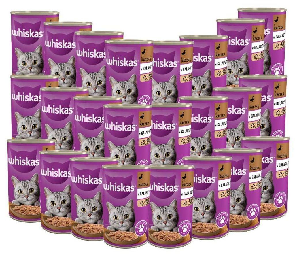 Whiskas 1+ Mit Ente in Gelee 24x400 G Dose Feuchtfutter Für Produktbild 