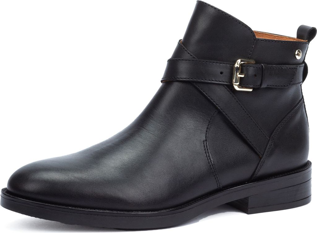 Pikolinos Damen Stiefelette Leder Riemen mit Schnalle Puertollano W3C-8869, Größe:37 EU, Farbe:Schwarz