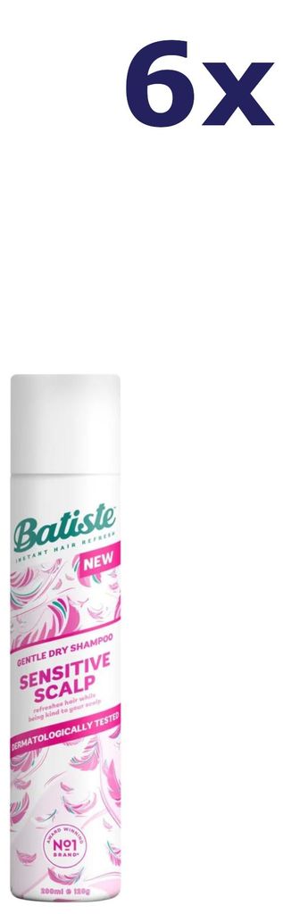 6x Batiste Trockenshampoo 200 ml für empfindliche Kopfhaut