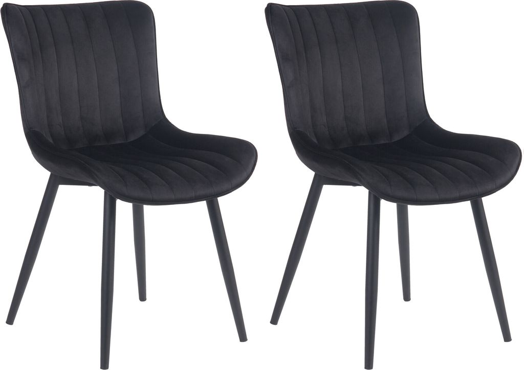 CLP Stuhl Largo gepolstert mit Metallgestell Farbe:schwarz;Material:Samt