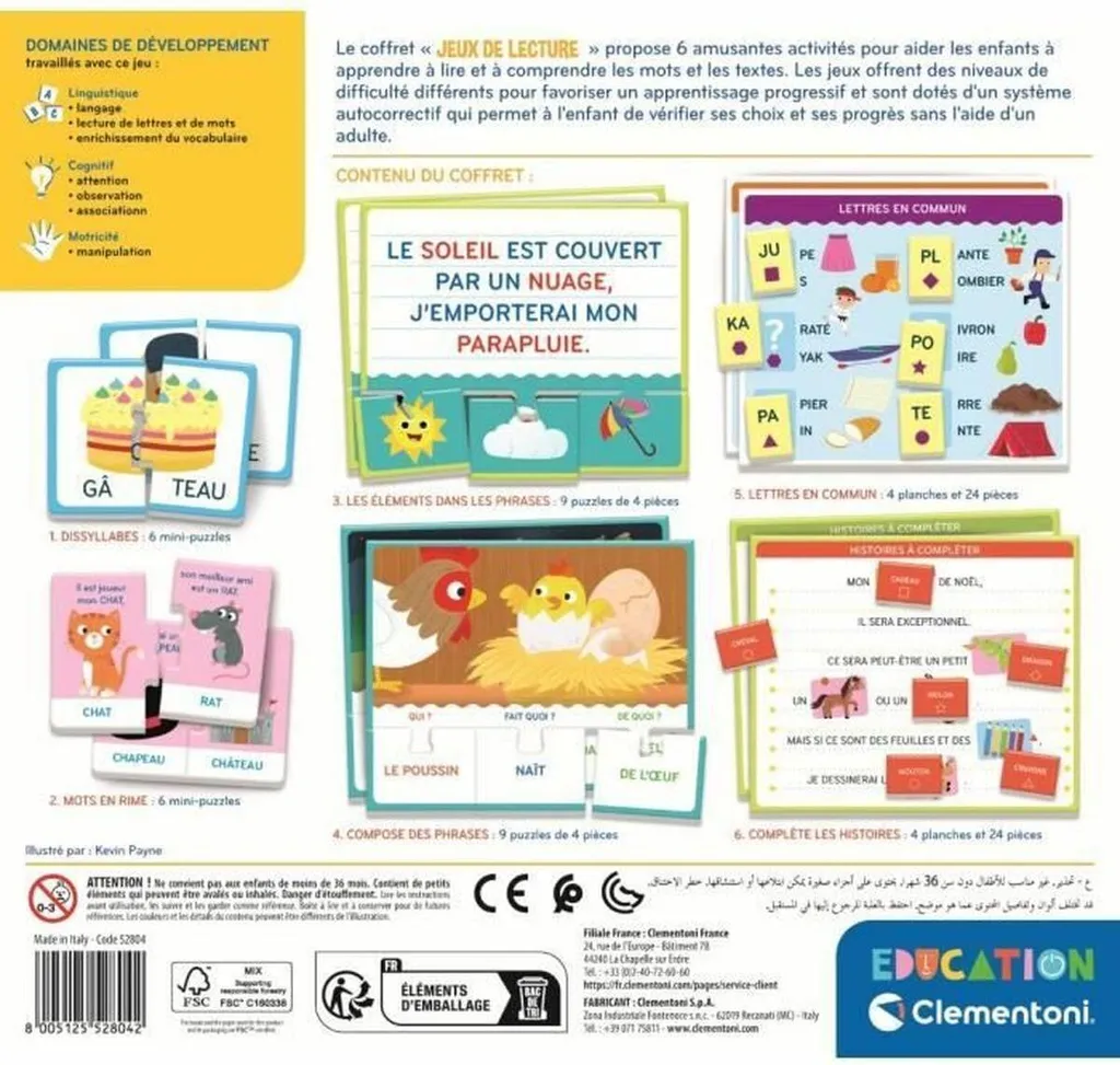 Jeux de lecture Clementoni interactif avec méthode progressive dès 5 ans