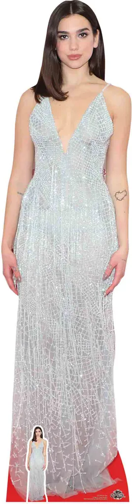 Dua Lipa Figurine en carton Taille Réelle 173 cm - Look Robe Blanche