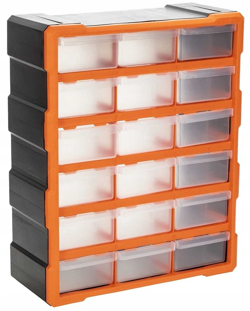 Werkstatt-Organizer aus Kunststoff, 18 Schubladen, hängend, 47 x 38,5 cm