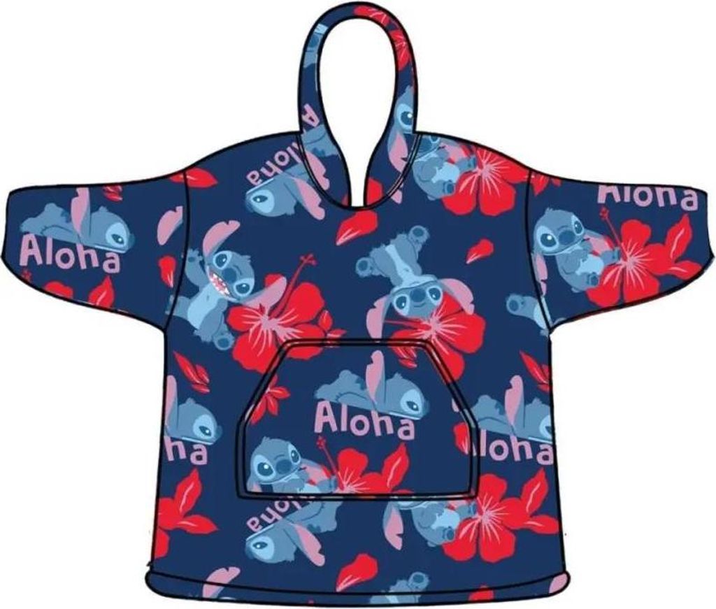 Stitch Hoodie Poncho Blumen 7 - 14 Jahre Polyester - Vorbestellung
