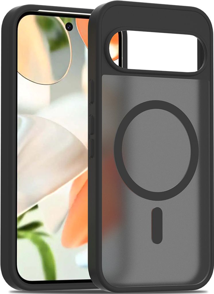 Magnetisch Hülle für Google Pixel 9 / Pixel 9 Pro, Kompatibel mit MagSafe, Transluzente Matt Rückseite Stoßfeste Handyhülle Schwarz