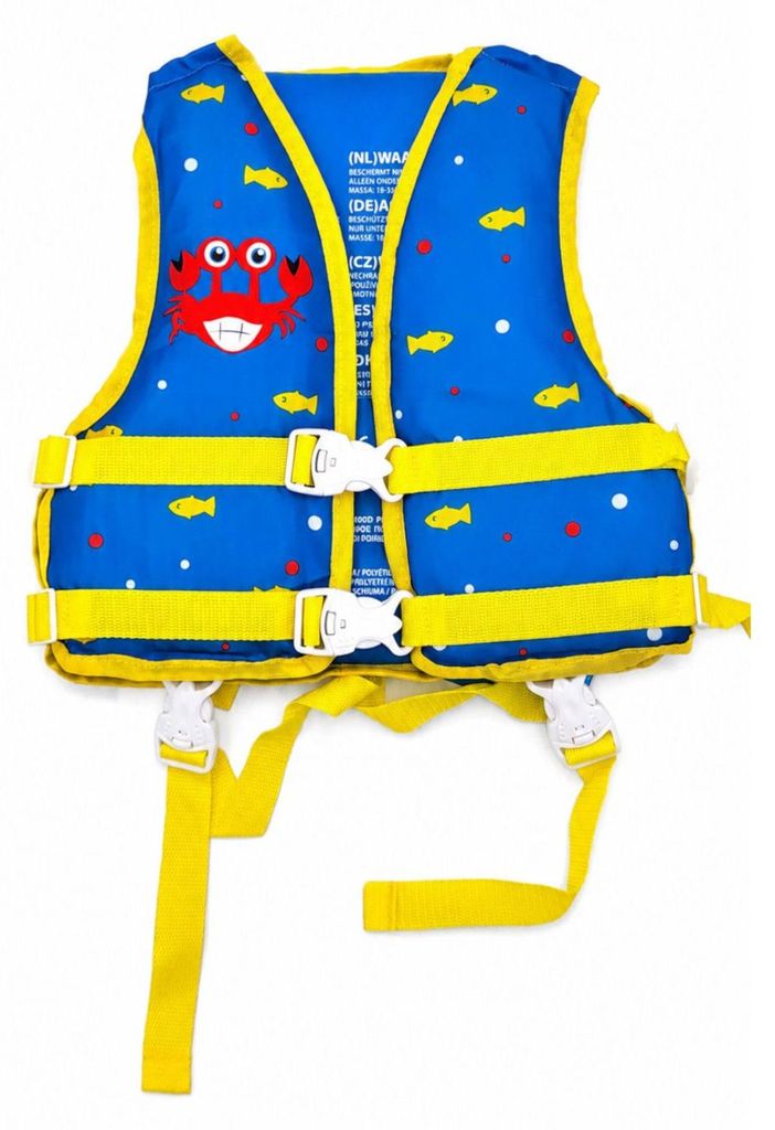Kinder Schwimmweste 18-30kg 3-6 Jahre Schwimmhilfe Auftriebhilfe Badeboje Schwimmlernweste Schwimmflügel Schaumstoffkissen, Farbe:blau