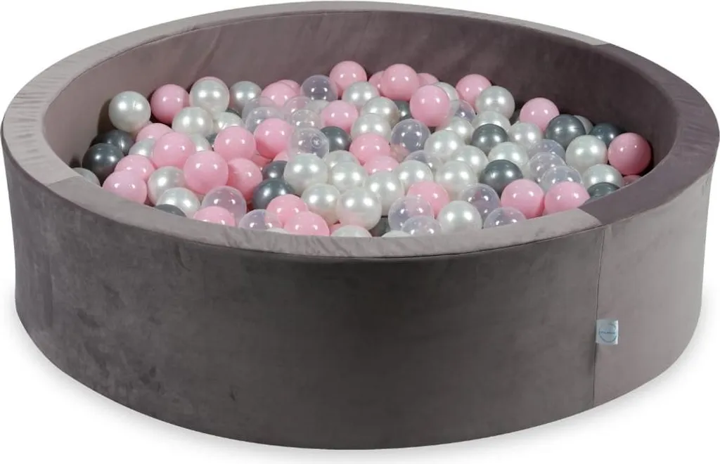 Aire de jeux piscine à balles en velours et 400 balles multicolores