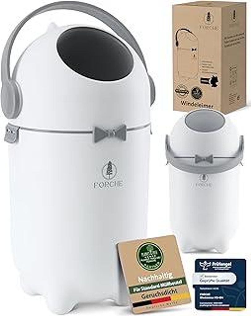ForcheWindeleimer Baby Mülleimer Geruchsdicht Windelmülleimer ohne teure Nachfüllkassetten, perfekt für einen ganzen Tag,