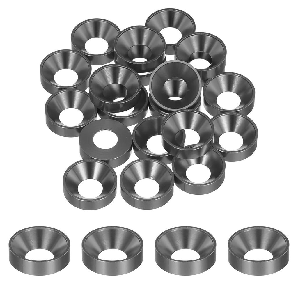 Konische Senkringe, eloxierte Aluminiumdichtungen, konischer Kopfring, Dichtung für Schrauben RC/FPV/PC/Drohnen/Mechanikzubehör, Packung mit 35 S...