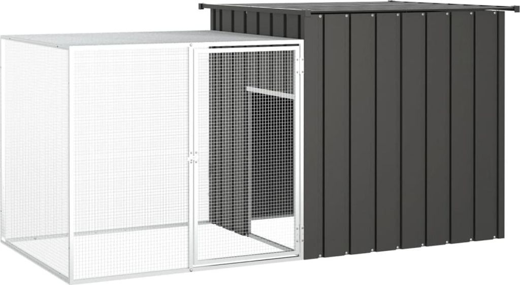 Hühnerkäfig Anthrazit 200x91x100 cm Verzinkter Stahl