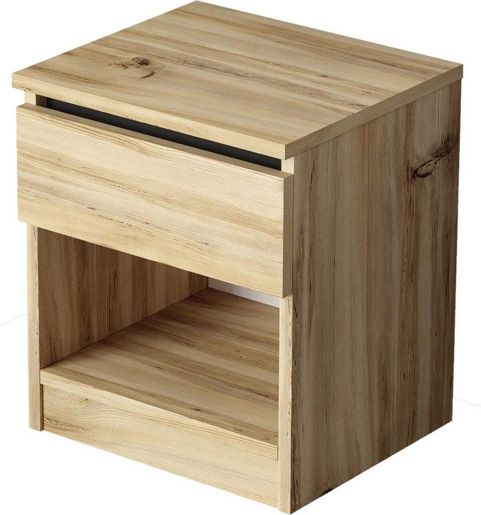 HowHomely | Nachttische - LUVIO - Beige und Schwarz - Stilvoller Nachtschrank mit 2 Schubladen - Modern - Nachtschränke