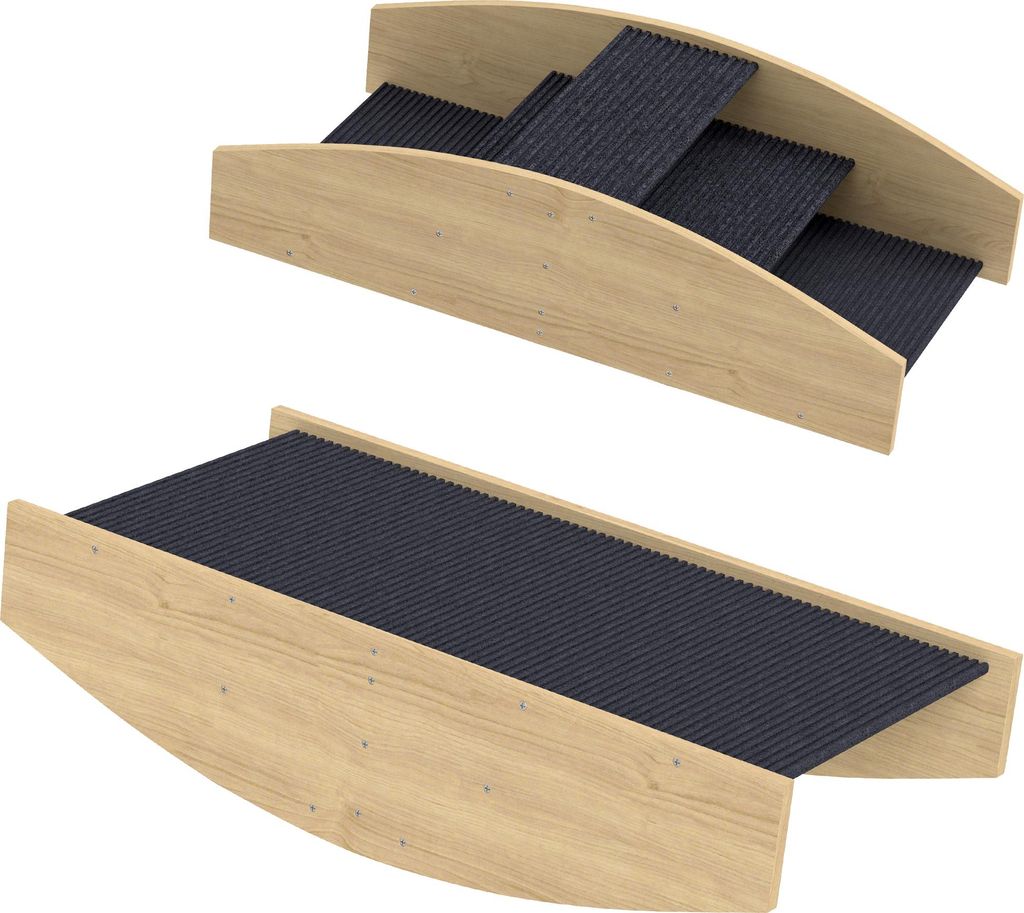 Agility Hundeschaukel, 2-in-1 Wippe und Treppe, rutschfest, Tanneholz, 80 x 39,5 cm