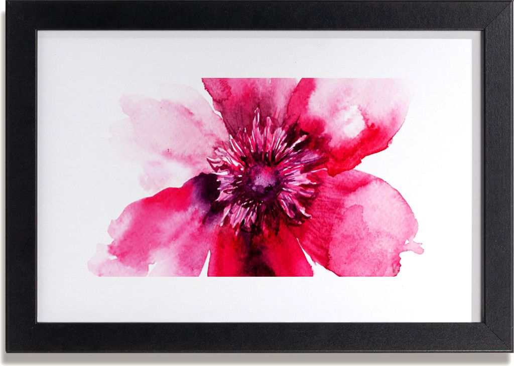 Bild 30x20 MDF-Rahmen Wandkunst Blume auf Wand