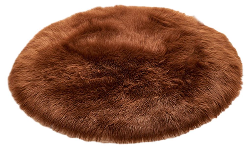 Runde, flauschige Plüschmatte, weicher Schlafzimmerteppich, einfarbig, maschinenwaschbar, flauschiger Teppich für Kinderzimmer, Babyzimmer, Wohnz...