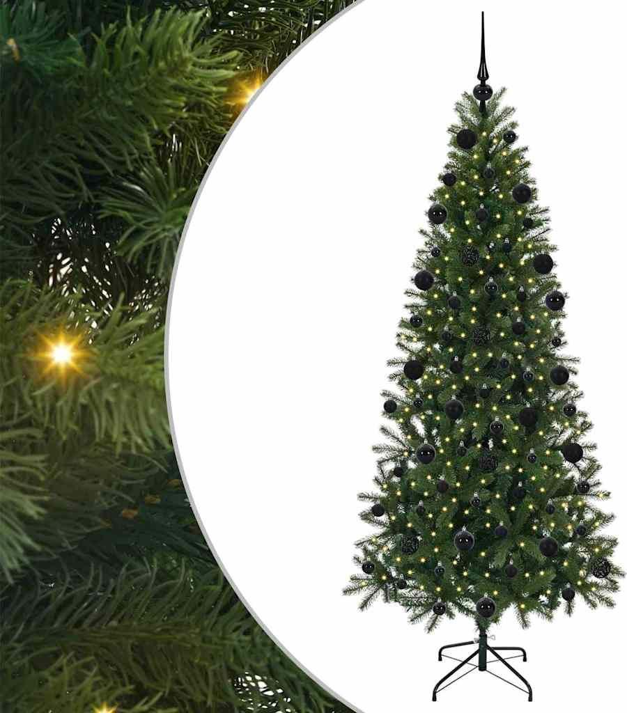 vidaXL Künstlicher Weihnachtsbaum mit 300 LEDs Grün 210 cm PE und PVC