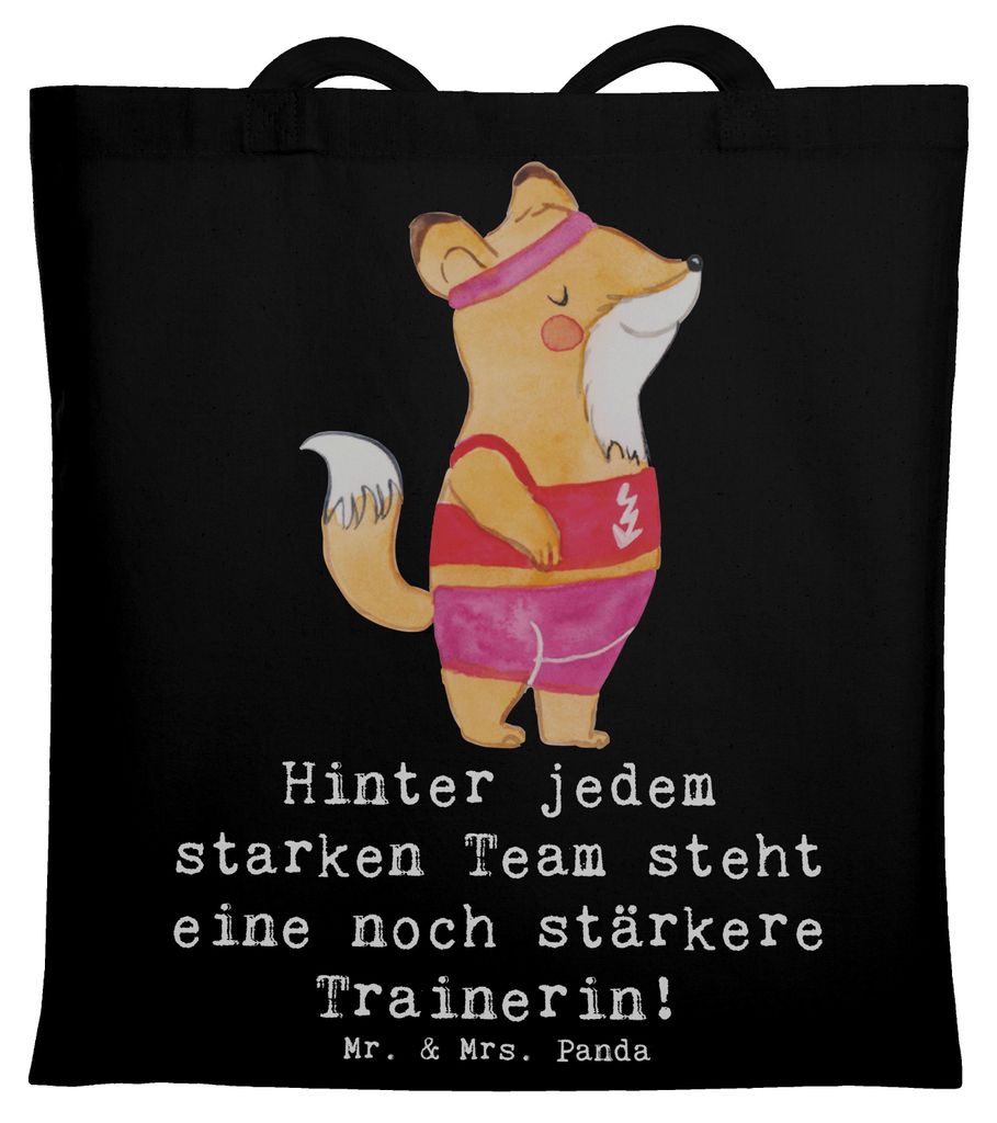 Mr. & Mrs. Panda Uni Tasche Radsport Trainerin - Schwarz - Geschenk, Motivation, Danksagung, Jutebeutel, Beutel, Sportart, Shopping, Tote Bag, Tech...