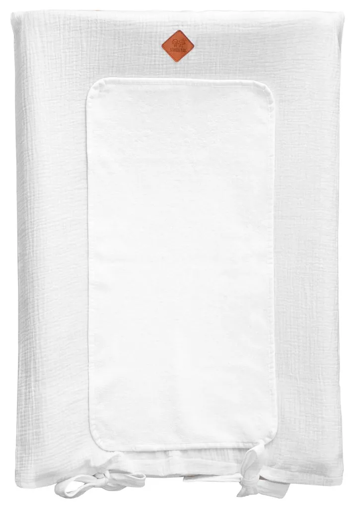 Housse de matelas à langer Jeanne Sevira Kids - Blanc coton - 50x70 cm