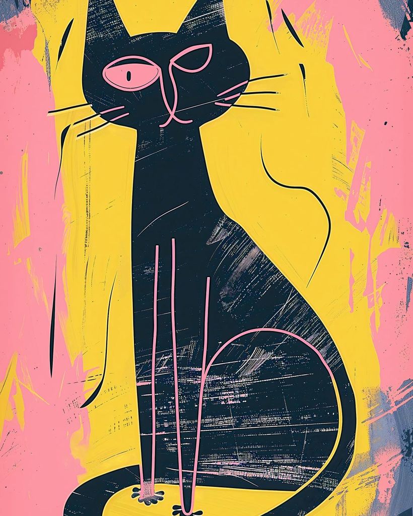 Plakat 40x50cm Kontrastierende Katze