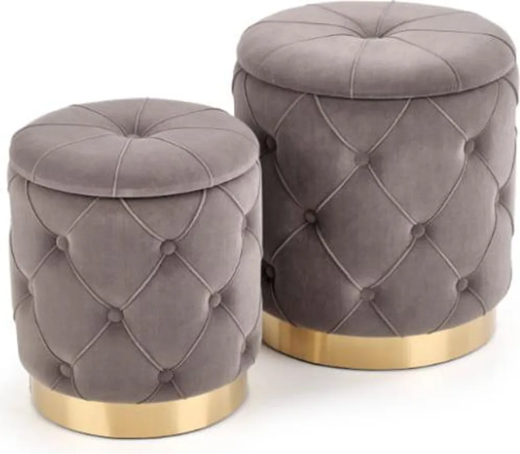 Ensemble 2 poufs Polly gain de place pour petits salons et studios