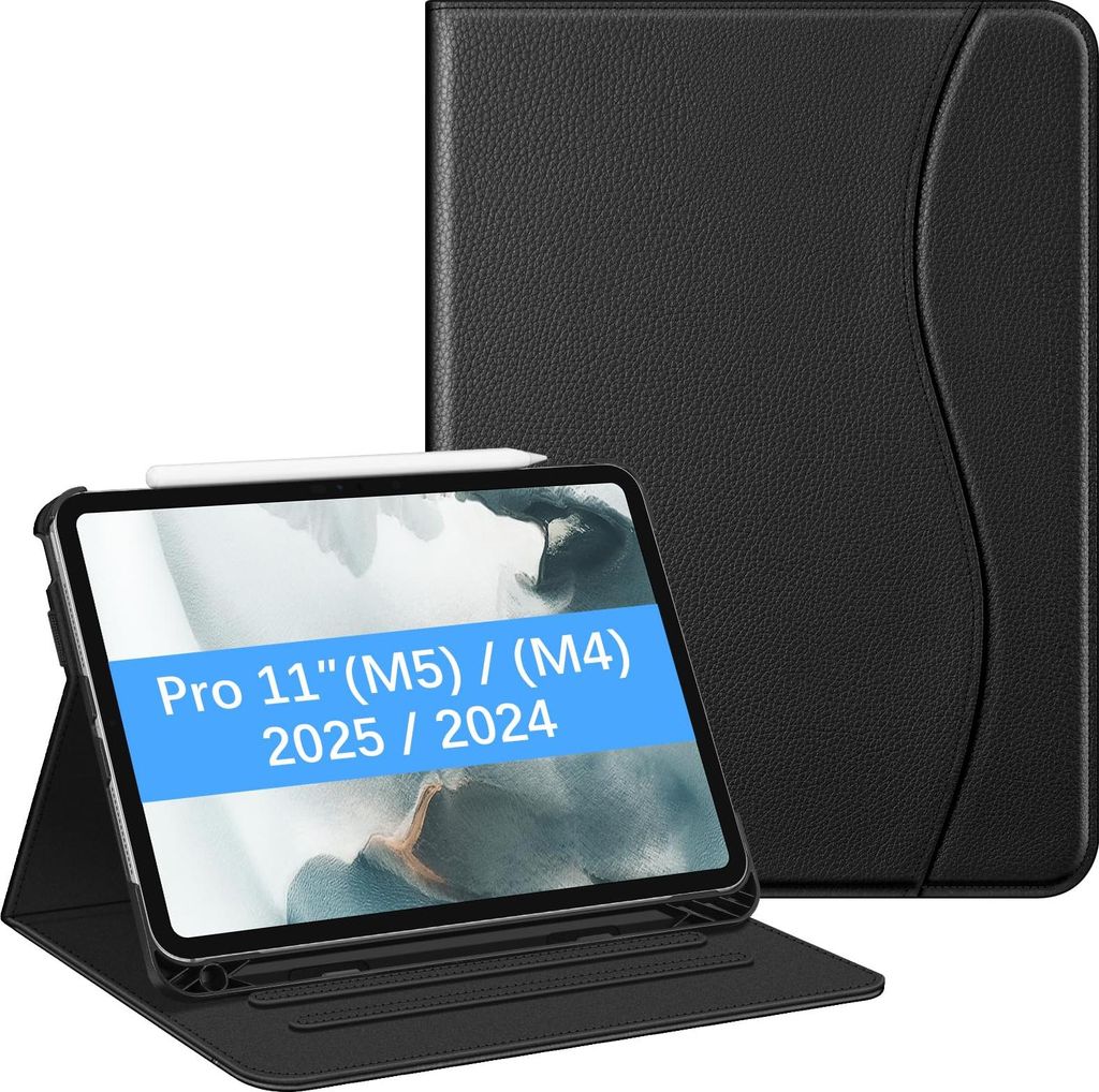 Fintie Hülle für iPad Pro 11 Zoll (M5/M4) 2025/2024 mit Stifthalter, Multi-Winkel Betrachtung Folio Stand Schutzhülle Case mit Dokumentschlitze,...