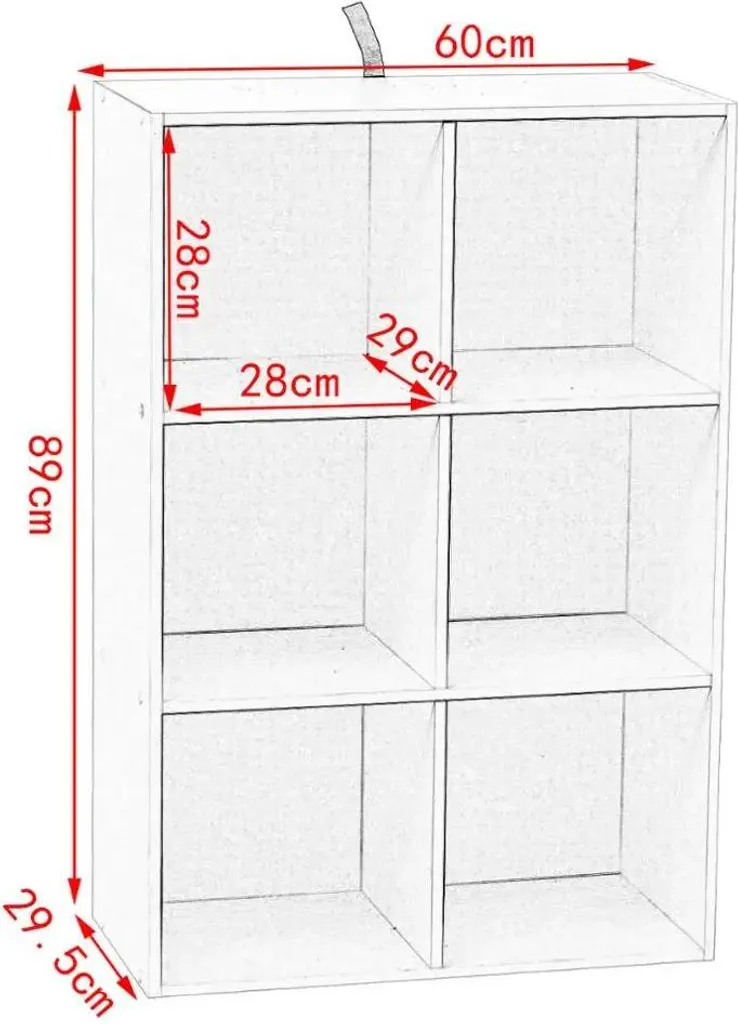 Bibliothèque compacte 6 compartiments pour petit espace chêne 60x30 cm - 4