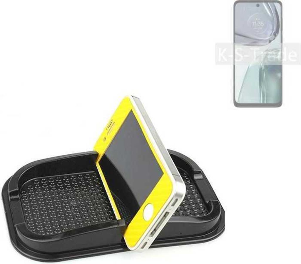 K-S-Trade Auto Anti Rutsch Matte Smartphone-Halter kompatibel mit Motorola Moto G62 5G Haft Pad Armaturenbrett Handy-Halterung Silikon