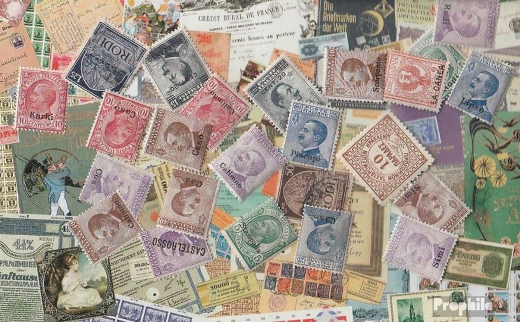 Briefmarken Ägäische Inseln 200 verschiedene Marken