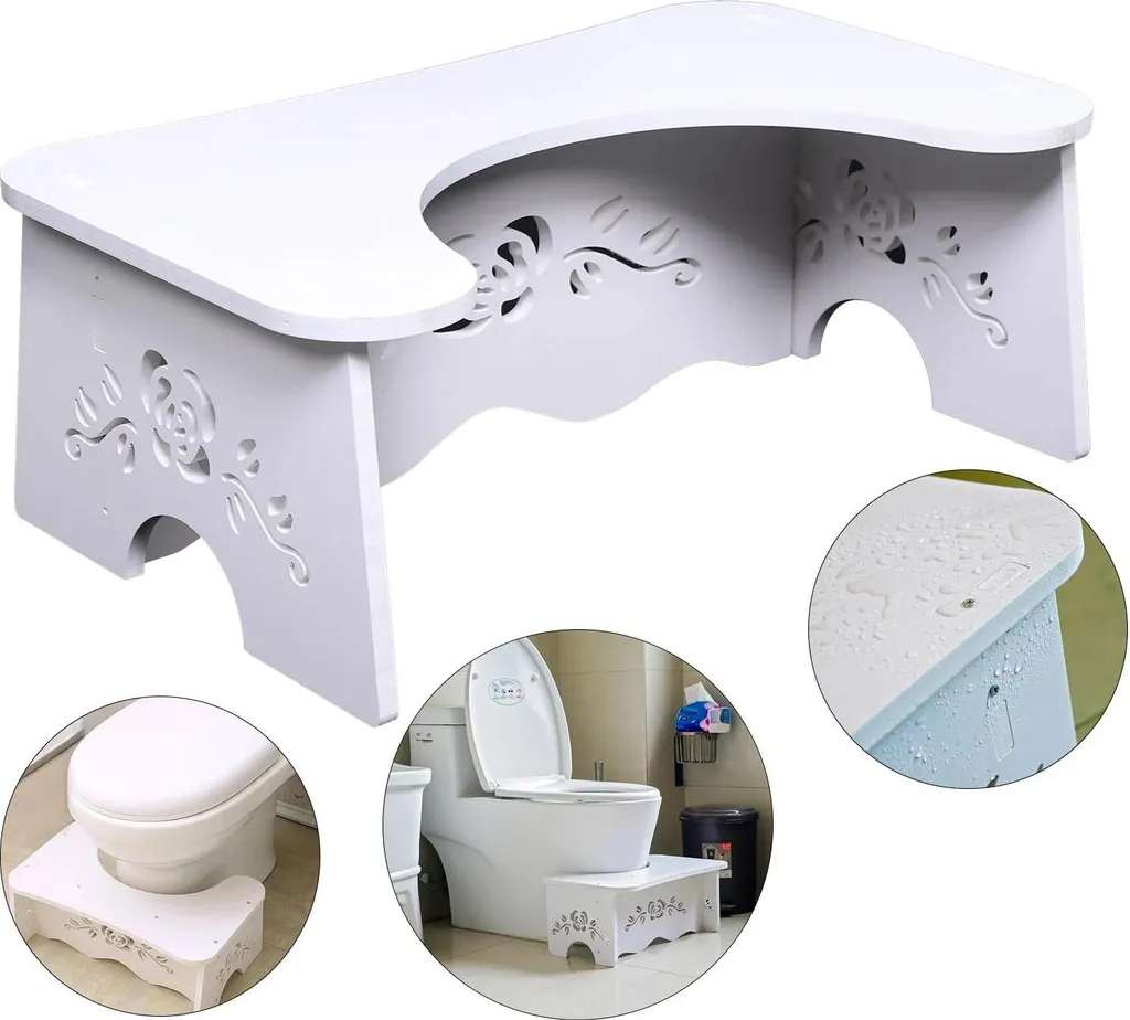 Tabouret de WC contre la Constipation - Position Naturelle MDF Blanc - 4
