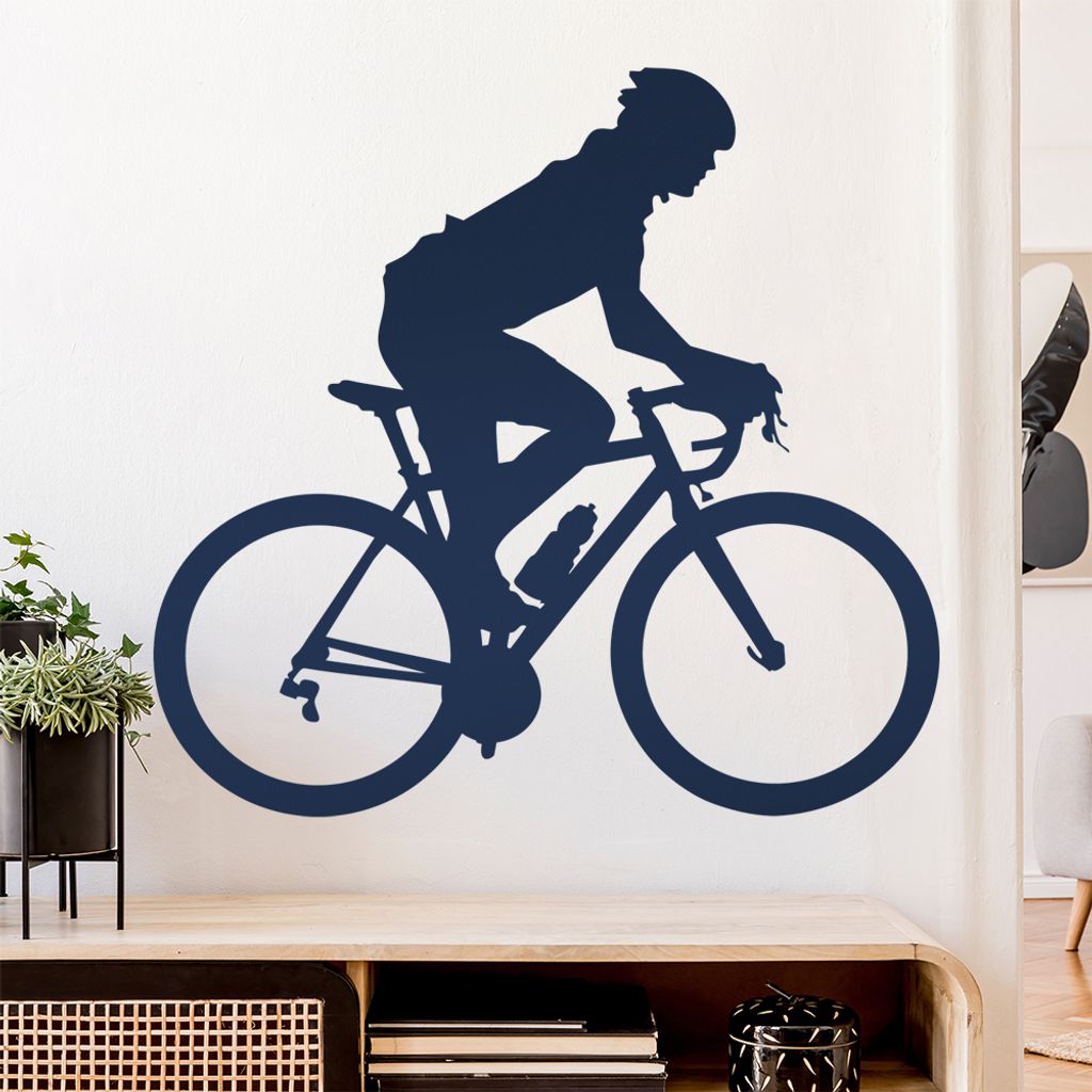 Rennrad Fahrrad Figur Wandtattoo Wandaufkleber Wall Sticker - Dekoration, Küche, Wohnzimmer, Schlafzimmer, Badezimmer