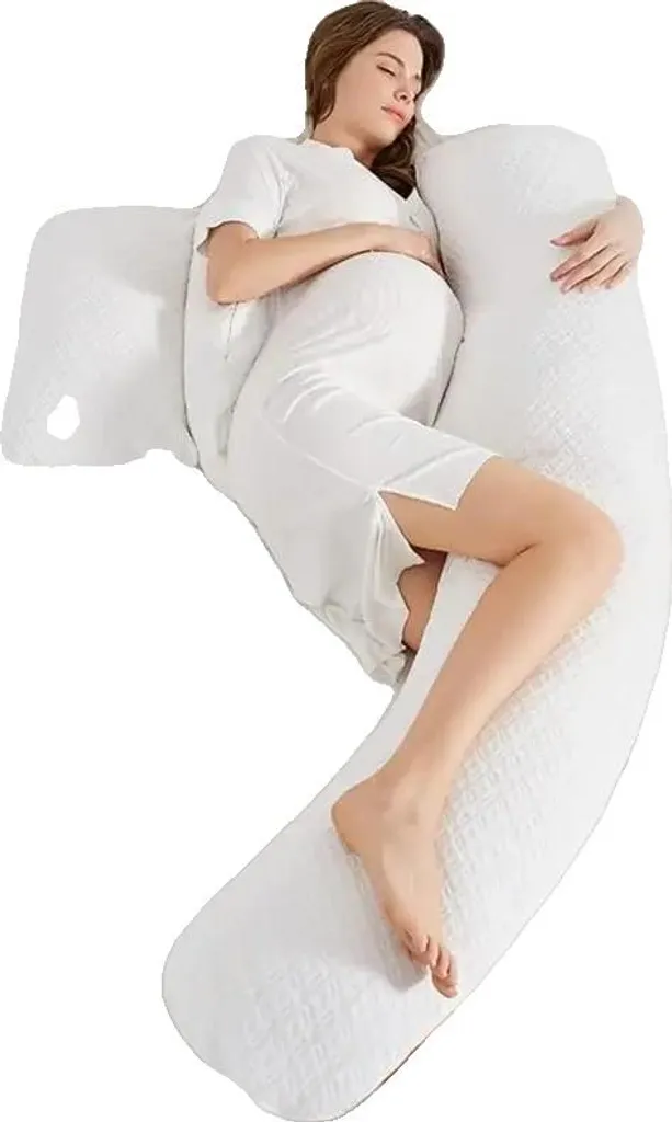 Coussin de grossesse contre le mal de dos ajustable blanc