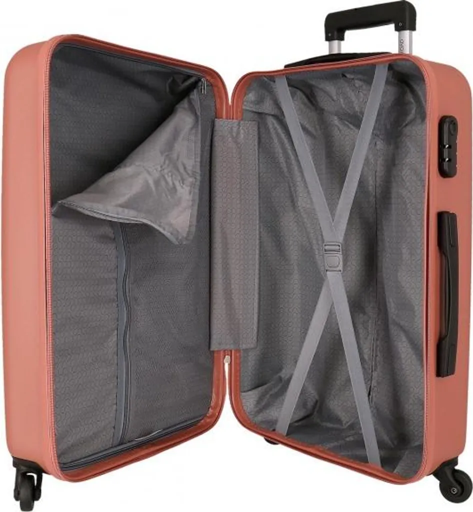 Valises légères ROLL ROAD Flex Nude ABS avec 4 roues multidirectionnelles