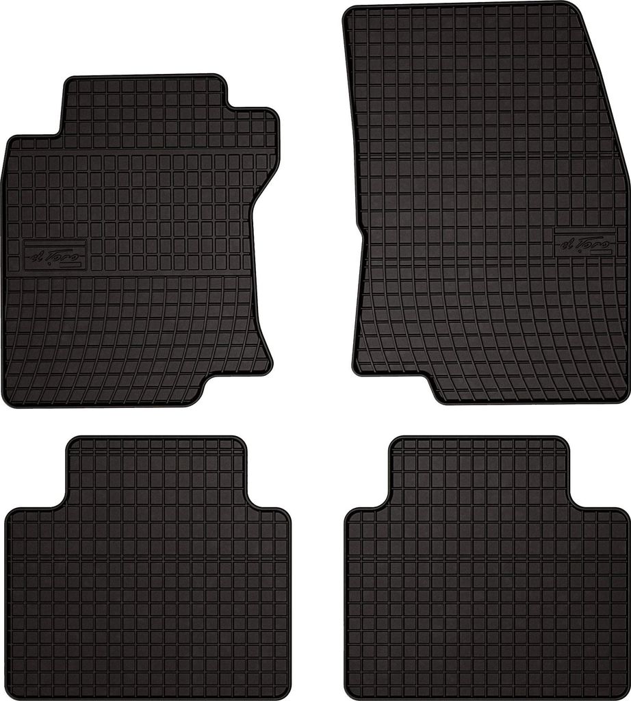 Gummifußmatten passend für Nissan Rogue II (SUV, Bj. 2013-2020) – schwarz, passgenau, mit Befestigungen set 4 Stk. - Gummi-Automatten
