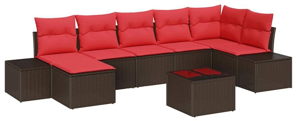 vidaXL Gartensofa-set mit Kissen 8 pcs Braun Poly-Rattan