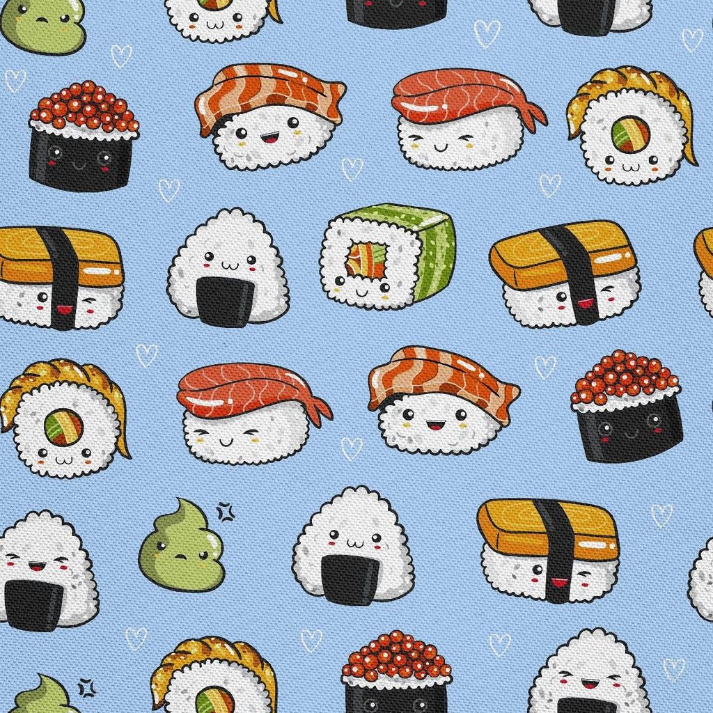 OUTDOOR DEKOSTOFFE OXFORD - Motiv Kawaii-Sushi 2 I DX542