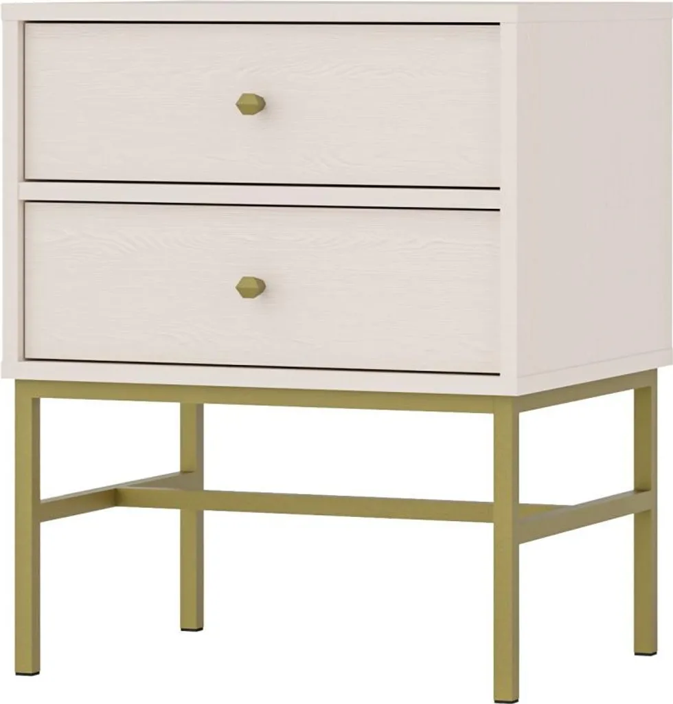 IROS 3 Comodino Beige Oro: Design Moderno e Funzionalità per il Tuo Letto