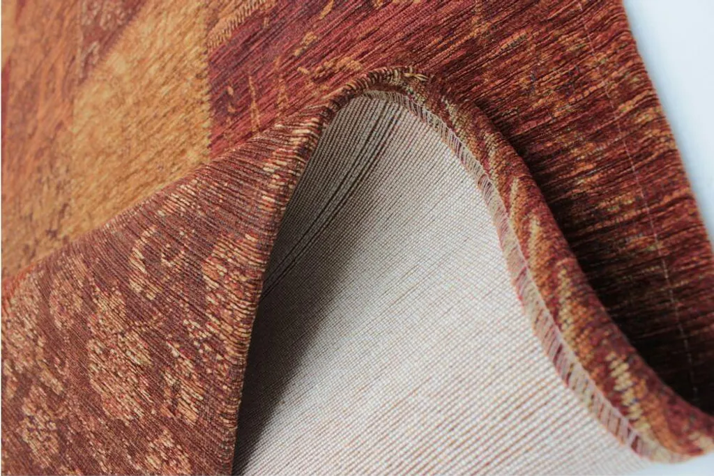 Tapis Chenille Doux Manhattan Patchwork Terracotta 120x170 Qualité - 4