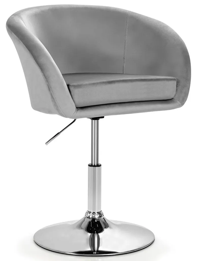 Tabouret de bar velours gris réglable, fini le mal de dos au comptoir