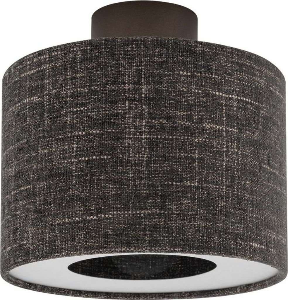 Deckenleuchte Metall Stoff Ø 23 cm Schokolade Schwarz E27 rund Modern