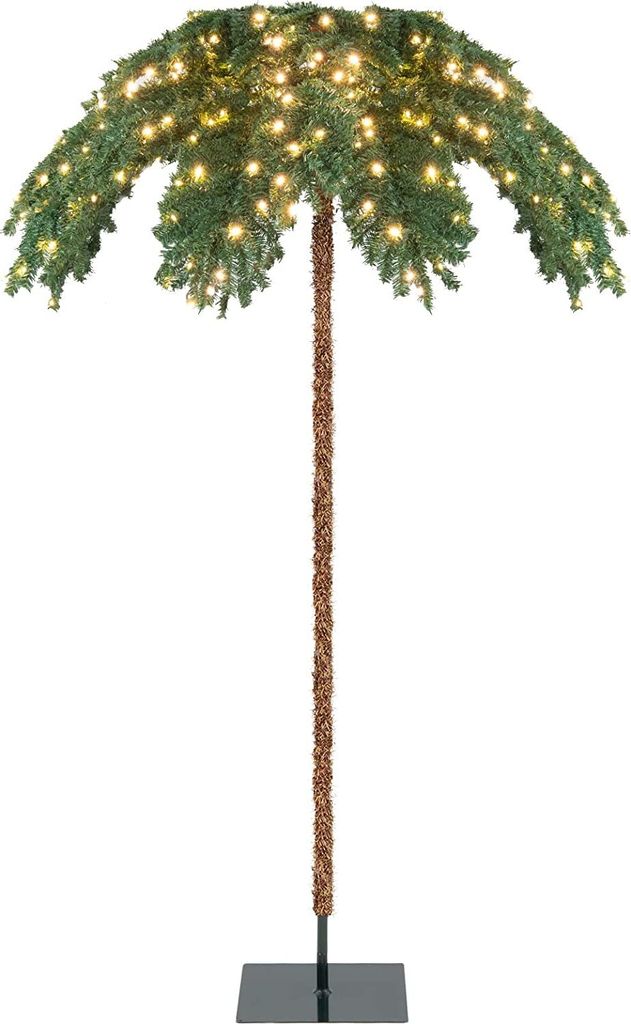 GOPLUS 180cm künstliche Weihnachtsbaum mit 250 LED-Leuchten & 813 PVC-Zweigspitzen, Festpalme, aufklappbarer Christmasbaum