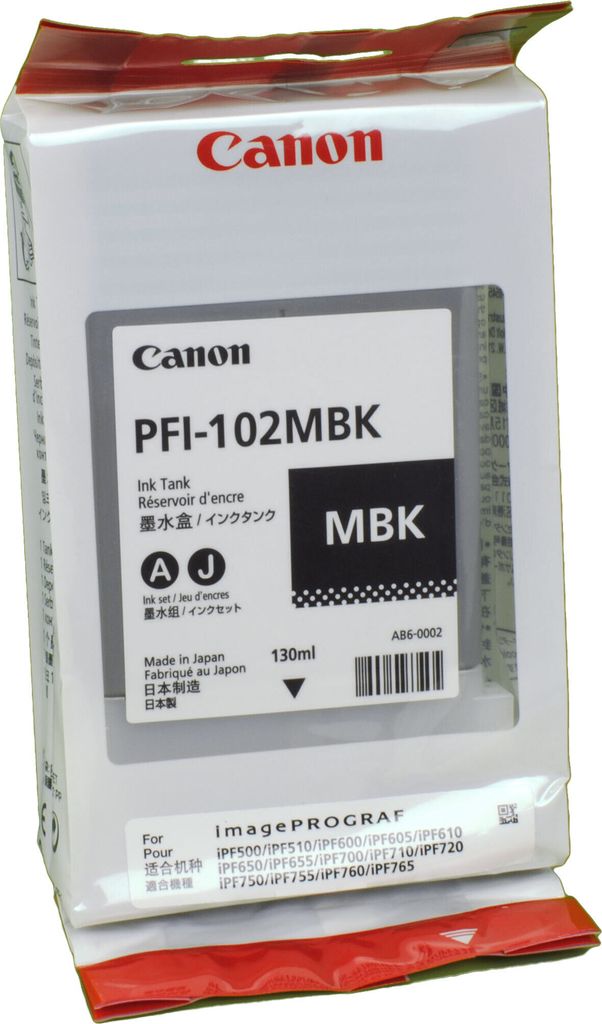 Canon PFI-102MBK, Mattschwarz, Tinte auf Pigmentbasis, 130 Produktbild 