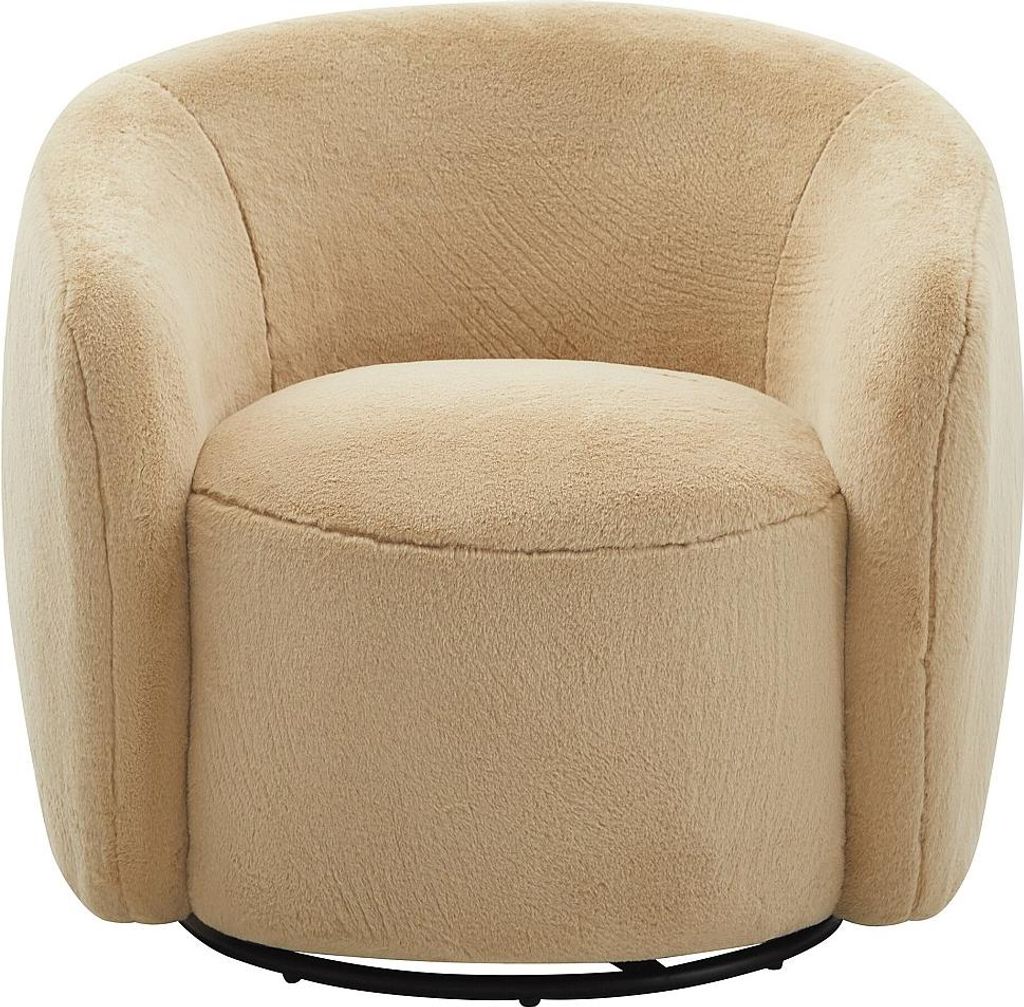 Drehsessel aus Kunstfell in Taupe VEREIDE