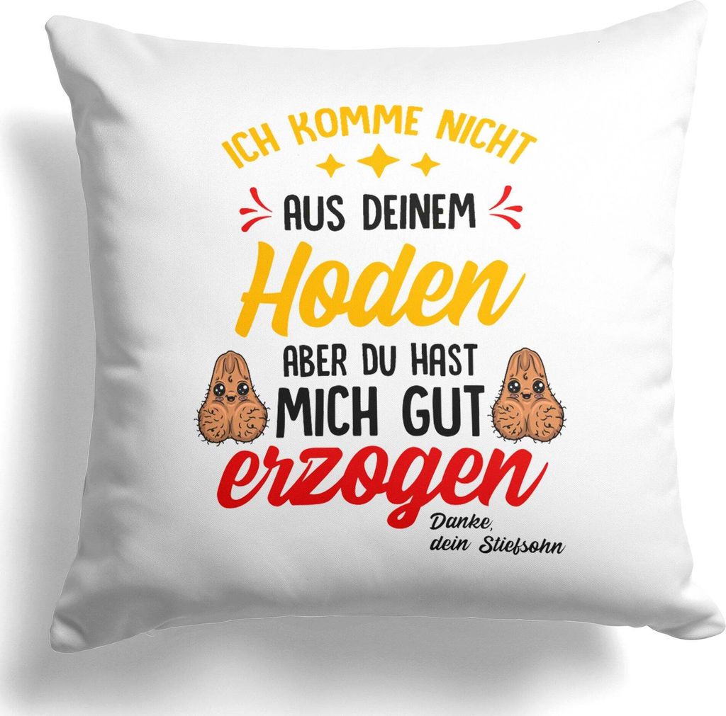 22Feels Stiefvater Geschenk von Stiefsohn Vatertag Geburtstag Bonus Papa Stiefpapa Kissen Deko Männer Herrentag Dekoration Patchwork Wohnaccessoir...