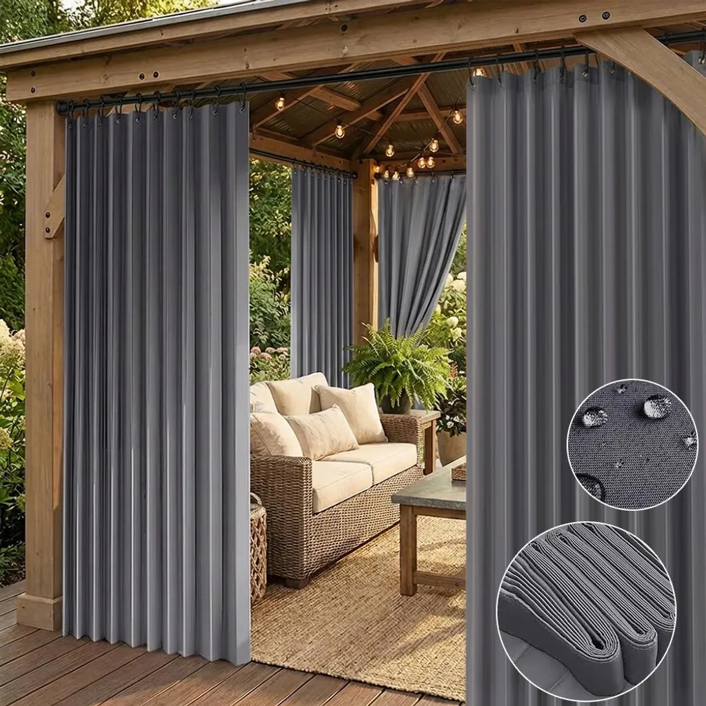 Tenda Verticale Oscurante 200x140 Grigio Scuro - Tessuto Anti-UV